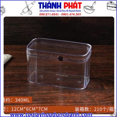 Kích thước ộp mica chữ nhật 1270 đựng bánh cookie - Hộp mica đựng bánh mứt tết - Hộp mica 1270 chữ nhật đựng bánh mousse - Copy