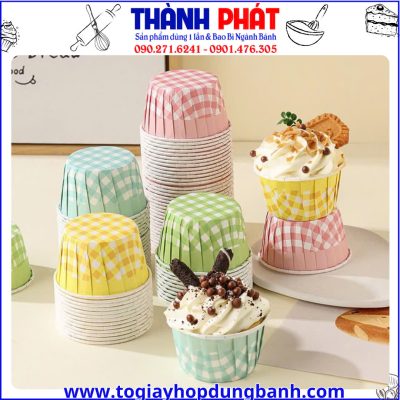 cup cupcake caro- ly giấy muffin nướng bánh -cup giấy làm bánh sinh nhật mini -cup giấy cupcake trang trí tiệc