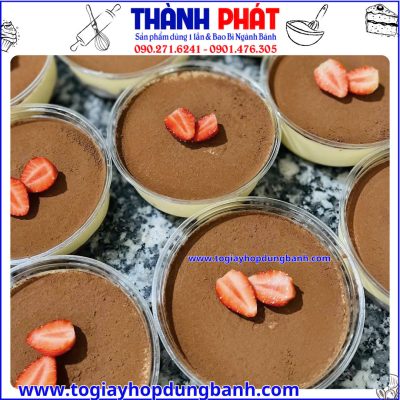 hộp 8oz đựng tiramisu- hộp tròn đựng bánh flan- hộp nhựa đựng panna cotta-hộp tròn đựng bánh lạnh