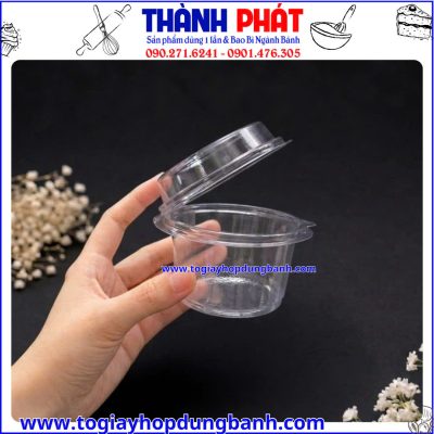 hộp H176 nắp gập liền-hộp panna cotta- hộp mousse mini- hộp nhựa PET trong suốt- hộp đựng pudding- hộp dessert take away