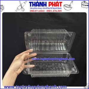 hộp HH-143- hộp nhựa đựng bánh trong suốt- hộp đựng bánh khô- hộp đựng bánh cuộn dài