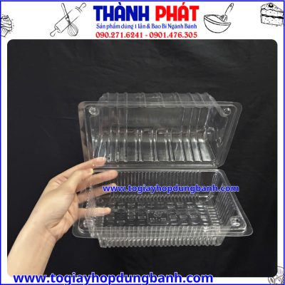 hộp HH-143- hộp nhựa đựng bánh trong suốt- hộp đựng bánh khô- hộp đựng bánh cuộn dài