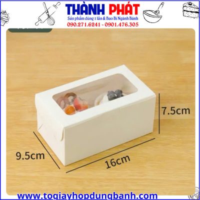 hộp cupcake cửa sổ trong-kích thước hộp đựng bánh muffin- hộp bánh cupcake đẹp- hộp cupcake bakery