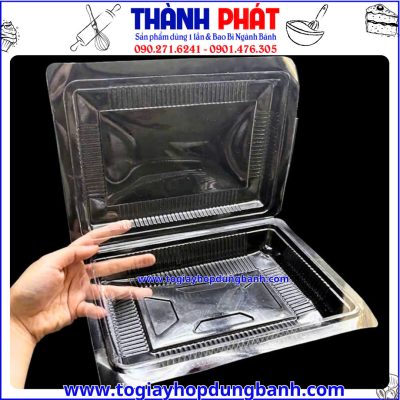 hộp đựng đồ ăn nhanh- hộp nhựa nắp liền-hộp DTD đựng bánh-hộp đựng bánh trong suốt