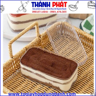 hộp mica chữ nhật- hộp mica đựng bánh mousse- hộp mica tiramisu- hộp nhựa trong suốt đựng bánh