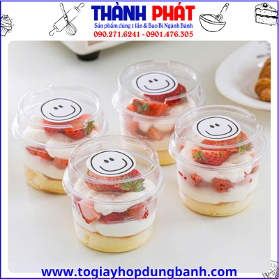 hộp mousse 250ml -hộp nhựa đựng tiramisu -hộp đựng pudding -hộp bánh tráng miệng mini -hộp nhựa trong suốt đựng bánh