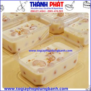 hộp mousse 320ml- hộp nhựa chữ nhật đựng bánh- hộp đựng bánh trong suốt- hộp bánh trà ô long