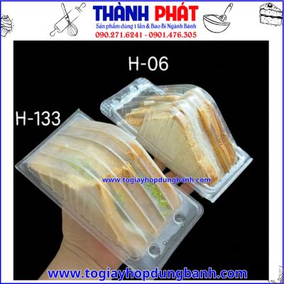 hộp nhựa đựng bánh kẹp thịt- hộp H133- hộp bánh tam giác trong suốt- hộp đựng bánh mang đi- hộp sandwich take away