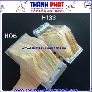 hộp nhựa đựng bánh kẹp thịt- hộp H133- hộp bánh trong suốt- hộp đựng bánh mang đi- hộp sandwich take away
