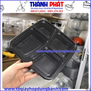 hộp nhựa đựng cơm JB26 -hộp cơm văn phòng tiện lợi -hộp đựng đồ ăn mang đi -hộp cơm take away 4 ngăn -hộp nhựa PET đựng thức ăn