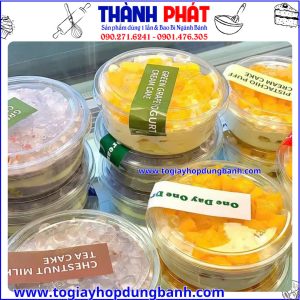 hộp nhựa đựng panna cotta-hộp pet w117- hộp 8oz đựng tiramisu- hộp tròn đựng bánh flan- hộp đựng granola trái cây