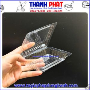 hộp nhựa nắp gập mini-hộp đựng đồ ăn nhanh giá rẻ -hộp nhựa đựng thực phẩm-hộp 10 đựng 6 cục nem