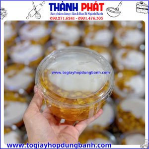 hộp nhựa tròn đựng chè-hộp pet w117 12oz- hộp 350ml đựng bánh mousse- hộp đựng flan lớn