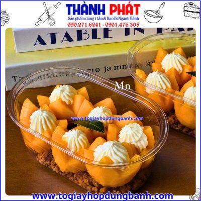 hộp tiramisu nhựa trong- hộp đựng bánh lạnh 450ml -hộp nhựa oval đựng bánh -hộp đựng panna cotta- hộp đựng bánh trong suốt