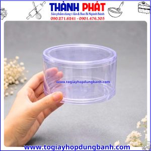 hộp tròn đựng bánh flan -hộp nhựa 115x61 -hộp đựng bánh quy trong suốt- hộp đựng bánh khô