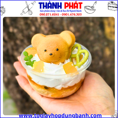 ly nắp gấu- ly đựng bánh mousse- ly đựng panna cotta- ly đựng tiramisu
