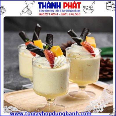 ly pudding nhựa- ly teabreak đẹp- ly đựng kem chân đế- ly nhựa dessert sang trọng