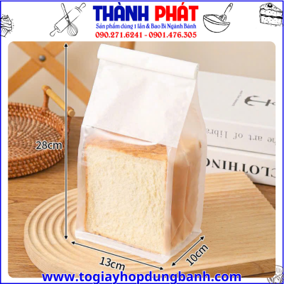 túi giấy đựng sandwich -túi giấy đựng bánh mì -túi kraft đựng bánh mì -túi bánh mì có cửa sổ