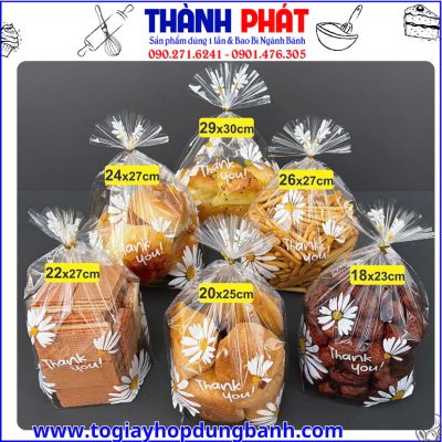 túi zip đựng bánh mì hoa cúc- túi đựng bánh mì ngọt túi- zip đựng bánh -túi đựng bánh handmade