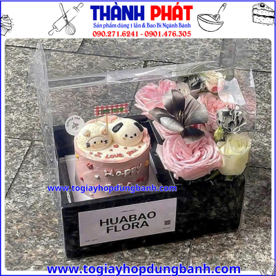 Hộp Vali 2 ngăn màu đen - Hộp 2 ngăn đựng bánh và hoa màu đen -Hộp quà tặng 2 ngăn Vali đen-Hộp 2 ngăn đựng quà tặng bạn gái