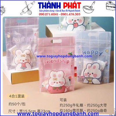 Kích thước Túi zip đựng kẹo nougat - túi zip in hoạt hình đựng bánh - Túi zip 15x23 đựng bắp rang - Túi zip đựng bánh kẹo tặng quà cho bé