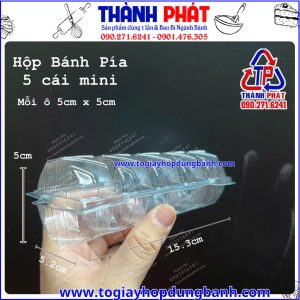 Kích thước hộp đựng bánh pía mini- hộp 5 ngăn đựng bánh- hộp đựng bánh pía- hộp bánh mini