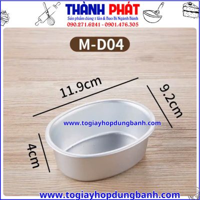 Kích thước khuôn D04- khuôn nướng bánh mini- khuôn bánh mì hoa cúc mini- khuôn flan gato