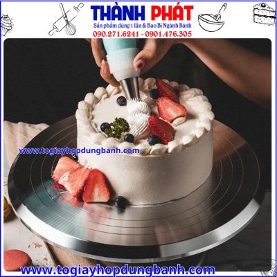 bàn xoay làm bánh giá rẻ- dụng cụ làm bánh kem- bàn xoay phủ kem- bàn xoay bắt kem- bàn xoay inox cao cấp.