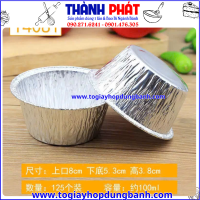 chén nhôm bạc nướng hàu- chén bạc đựng sốt trứng muối-chén bạc dùng 1 lần- khuôn nướng cupcake nhôm