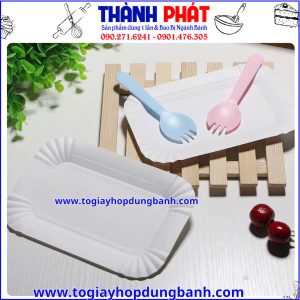 dĩa giấy đựng bánh kem- dĩa giấy dùng 1 lần- dĩa giấy mini- dĩa giấy đựng thức ăn