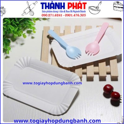 dĩa giấy đựng bánh kem- dĩa giấy dùng 1 lần- dĩa giấy mini- dĩa giấy đựng thức ăn