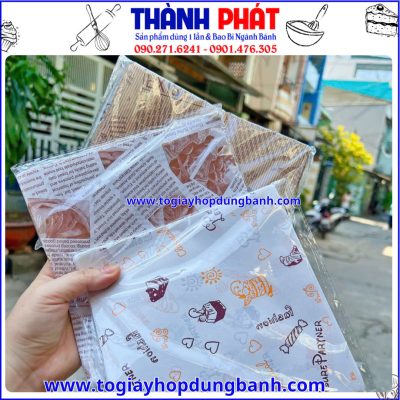 giấy lót bánh chống dính 18x18cm- giấy nến vuông lót bánh- giấy lót bánh bento- giấy chống dính thực phẩm đẹp- giấy lót bánh bông lan