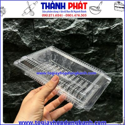 hộp PET đựng bánh- hộp đựng bánh trong suốt- hộp bánh take away- hộp đựng bánh bông lan