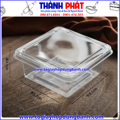 hộp W01 đựng tiramisu- hộp nhựa đựng bánh 370ml- hộp đựng bánh cuộn Thụy Sỹ- hộp nhựa trong đựng bánh