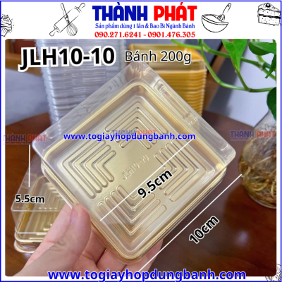 hộp XY10-10 vàng -hộp đựng bánh rau câu trung thu -hộp đựng xôi đẹp- hộp bánh trung thu cao cấp- hộp nhựa vuông đế vàng