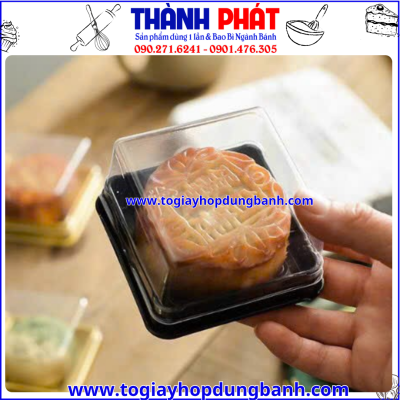 hộp XY80s đế đen đựng bánh trung thu 100g -hộp XY80S đen đựng bánh 100g -hộp vuông đế đen XY80S đựng bánh trung thu 100g - 125g-hộp vuông đế đen đựng bánh trung thu nhỏ