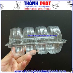 hộp bánh trong suốt- hộp chia ngăn đựng bánh-hộp bánh pía 4 ngăn- hộp đựng bánh pía cao cấp