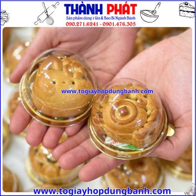 hộp bánh trung thu mini 50g- hộp đựng bánh mochi- hộp nhựa đế vàng cao cấp- hộp bánh mousse- hộp tròn đựng bánh nhỏ