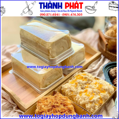 hộp đựng bánh bông lan trứng muối- hộp nhựa đựng bánh dài- hộp đựng swiss roll,-hộp PET trong suốt đựng bánh