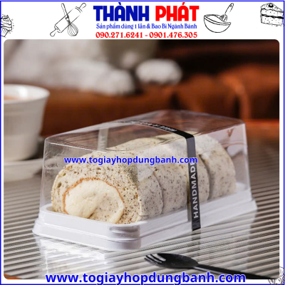 hộp đựng bánh chà bông- hộp bánh take away-hộp đựng đựng bánh bông lan cuộn-hộp đựng bánh sang trọng