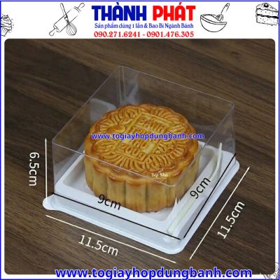 hộp đựng bánh mousse- hộp tiramisu vuông- hộp nhựa đựng bánh 9cm- hộp đựng bánh trung thu 200g