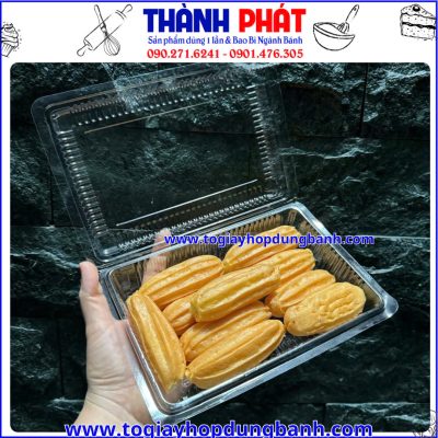 hộp đựng bánh su kem- hộp nhựa đựng bánh ngọt- hộp PET đựng bánh- hộp đựng bánh trong suốt đẹp