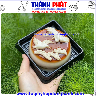 hộp đựng bánh trung thu 200g -hộp jlh10-10 vuông đựng bánh trung thu -hộp XY10-10 đen- hộp nhựa đựng bánh trung thu đế vàng