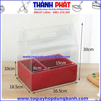 hộp đựng bánh và hoa- hộp quà 8-3- hộp mica cao cấp- hộp đựng trái cây quà tặng- hộp quà sang trọng