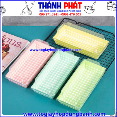 hộp giấy E1985 caro hồng- hộp caro đựng bánh Tiramissu đẹp -hộp giấy đựng thức ăn mang đi hộp bánh takeaway xinh -hộp đựng bánh nhiều màu -hộp giấy đựng sandwich -hộp bánh màu hồng