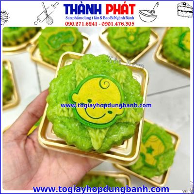 hộp jlh95-95 -hộp đựng bánh trung thu 150g- hộp nhựa pet đế vàng -hộp vuông đựng bánh cao cấp