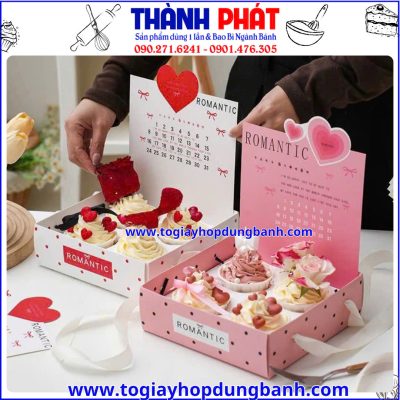 hộp mica màu pastel đựng bánh kem -hộp bánh romantic -hộp đựng bánh in lịch -hộp bánh kem mini đẹp -hộp đựng bánh quà sinh nhật