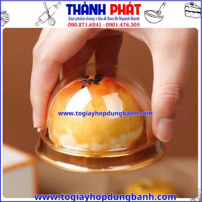 hộp nhựa đế vàng cao cấp- hộp bánh mousse- hộp tròn đựng bánh nhỏ- hộp PET trong suốt đựng bánh