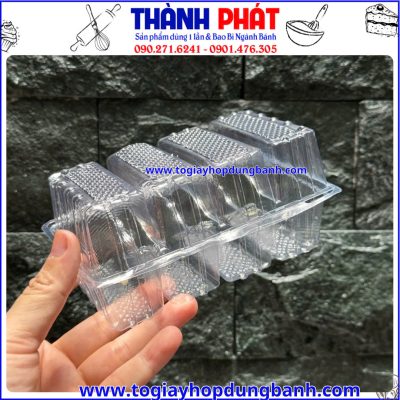 hộp nhựa đựng bánh pía- hộp đựng 4 cái bánh pía- hộp bánh trong suốt- hộp bánh đặc sản- hộp bánh pía cao cấp
