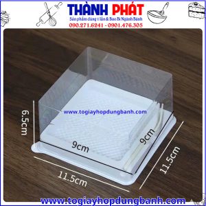 hộp nhựa đựng rau câu 9cm- hộp đựng bánh trung thu 200g-hộp bánh mini tiện lợi-hộp đựng bánh mousse- hộp tiramisu vuông